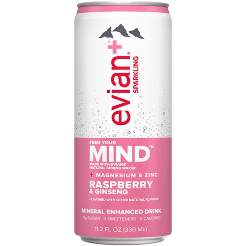 Evian Sparkling Water Raspberry & Ginseng 6 x 330 ml (cans)