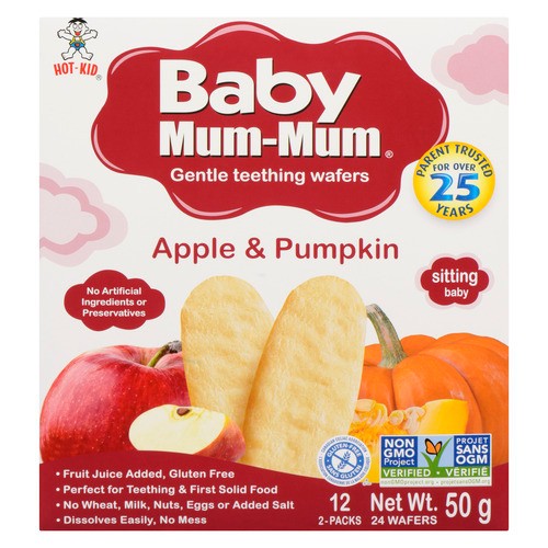 Hot-Kid Gluten-Free Baby Mum-Mum Rice Rusks Apple & Pumpkin 50 g