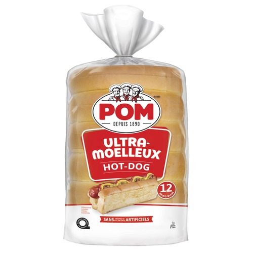 POM Moisture Hot Dog Buns 12 Count