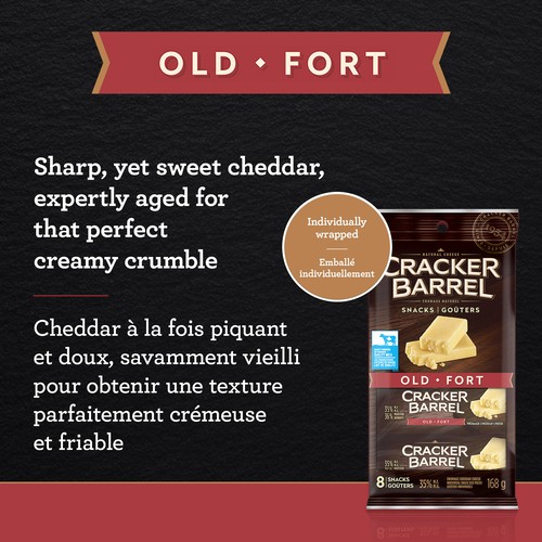 Cracker Barrel Cheese Snacks White Old Cheddar 8 Pack 168 g