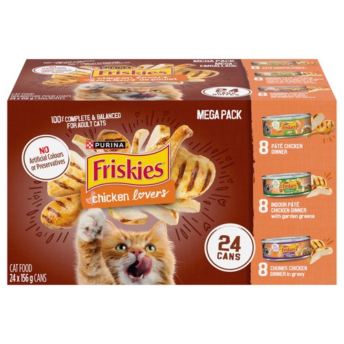 Friskies Wet Cat Food Chicken Lovers Variety Pack 24 x 156 g
