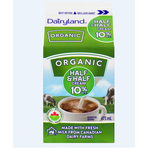 Dairyland Organic 10% Cream Half & Half 473 ml