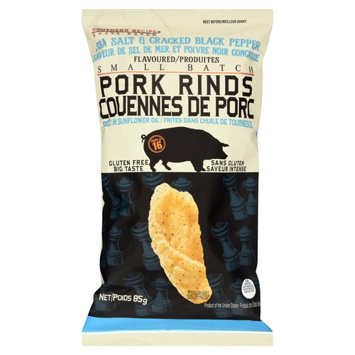 Southern Recipe Gluten-Free Small Batch Pork Rinds Sea Salt Cracked Black Pepper 85 g
