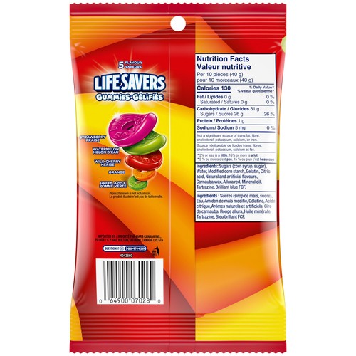 Life Savers Five Flavour Gummy Candy Bag 180 g