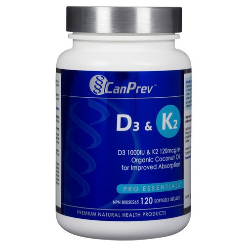 CanPrev D3 & K2 Vitamins 120 EA