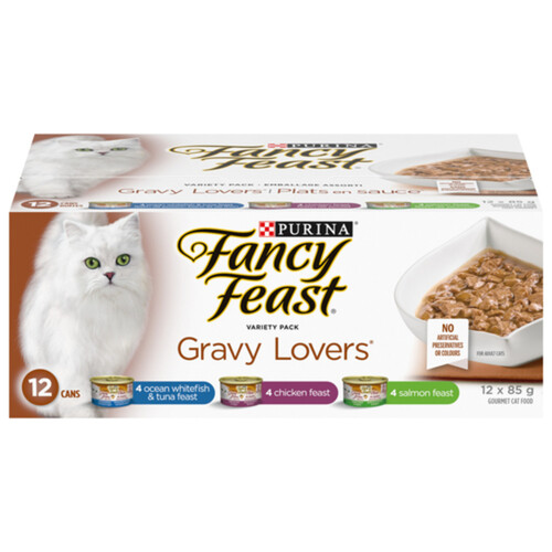 Fancy Feast Wet Cat Food Gravy Lovers Variety Pack 12 x 85 g
