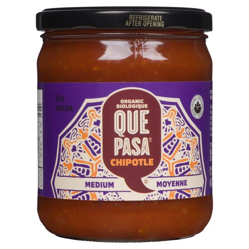 Que Pasa Organic Salsa Chipotle Medium 420 ml