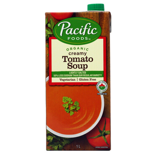 Pacific Foods Organic Gluten-Free Lightly Salted Soup Creamy Tomato 1 L