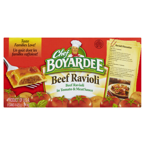 Chef Boyardee Beef Ravioli 8 x 425 g