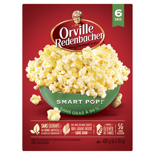 Orville Redenbacher Gluten-Free Popcorn Smart Pop 6 Pack 70 g