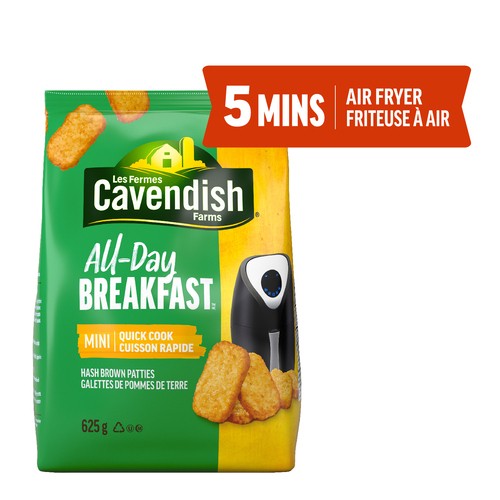 Cavendish Farms All-Day Breakfast Hash Brown Patties Mini Quick Cook 625 g