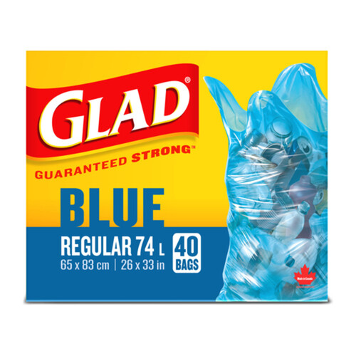 Glad Recycling Bags Blue Regular 74 L 40 Bags