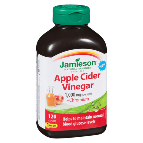 Jamieson Supplement Apple Cider Vinegar With Chromium Caplets 120 Count