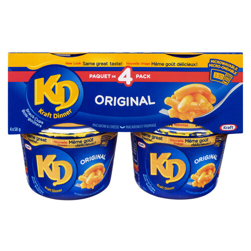Kraft Dinner Snack Cups Macaroni & Cheese Original 4 x 58 g