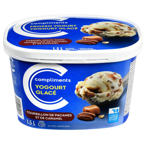 Compliments Frozen Yogurt Caramel Pecan Swirl 1.5 L