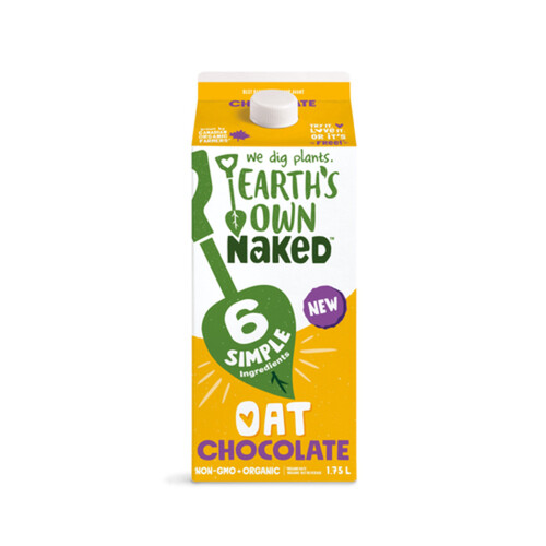 Earth's Own Oat Milk Naked Chocolate Organic Plant-Based Beverage Dairy-Free 1.75 L