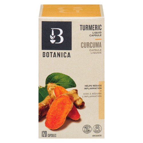 Botanica Supplement Turmeric Liquid Capsules 120 Count