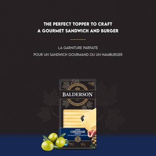 Balderson Cheddar Cheese Slices 1 Year Old 140 g