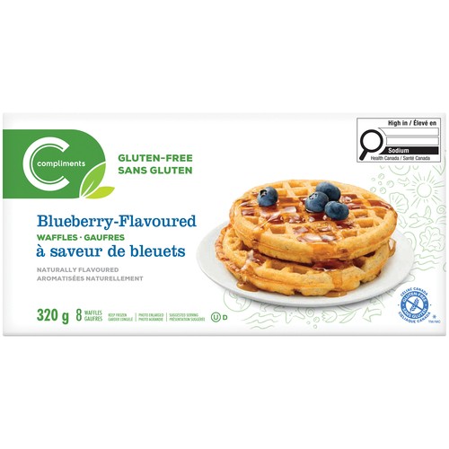 Compliments Gluten-Free Waffles Blueberry 320 g (frozen)
