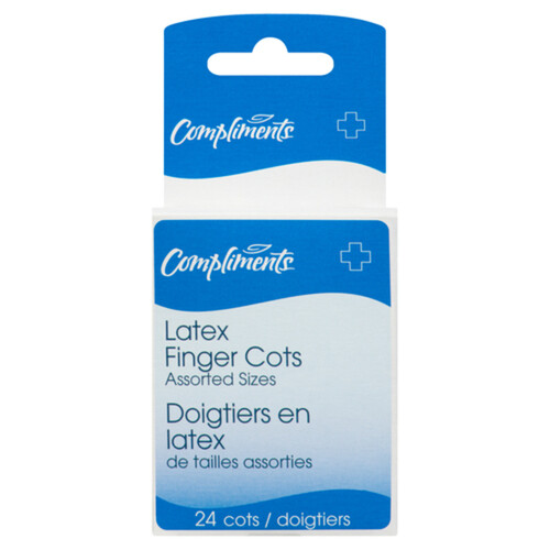 Compliments Latex Assorted Finger Cots 24 Cots 