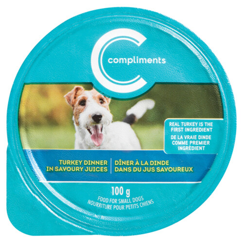 Compliments Wet Dog Food For Small Dogs Turkey Dinner 100 g