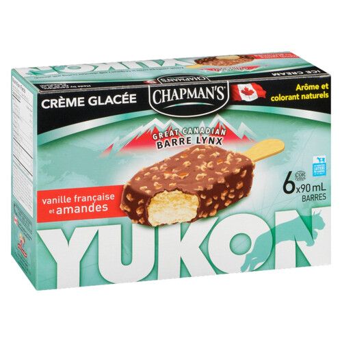 Chapman's Ice Cream Bars Yukon French Vanilla And Almonds 6 x 90 ml