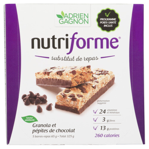 Nutriforme Meal Replacement Bars Granola & Chocolate Chips 5 x 65 g