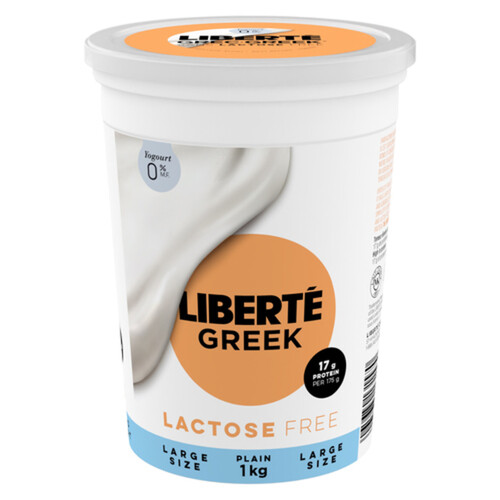 Liberté Greek 0 Lactose Free Yogurt Plain High Protein 1 kg Voilà