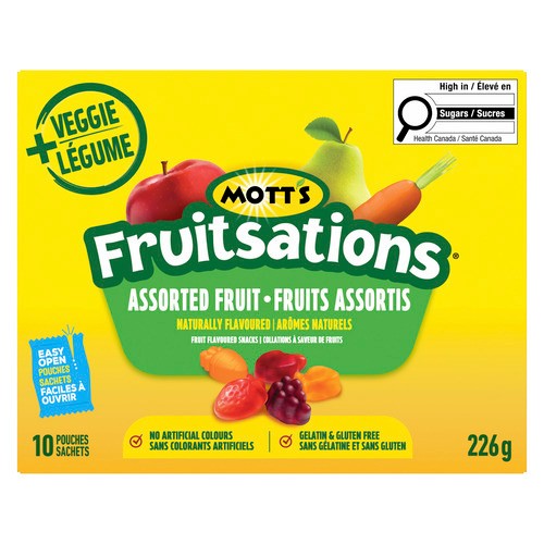 Mott's Fruitsations + Veggie Gluten-Free Naturally Flavoured Snacks Assorted Fruit 226 g