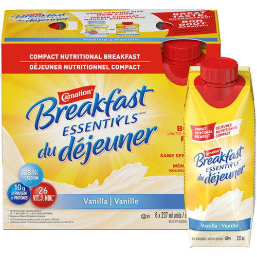 Carnation Meal Replacement Breakfast Essentials Vanilla 6 x 237 ml