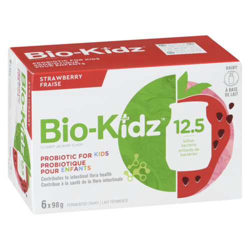 Bio-Kidz Plus Gluten-Free Probiotic Fermented Milk Strawberry 6 x 98 g