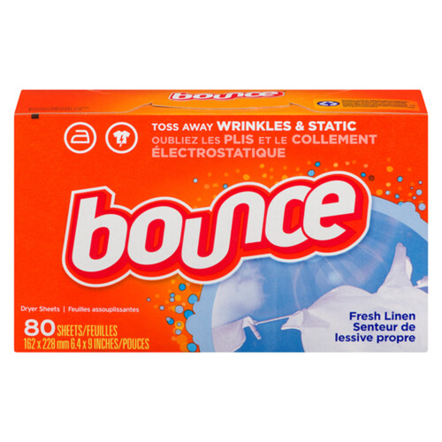 Bounce Dryer Sheets Fresh Linen 80 Count