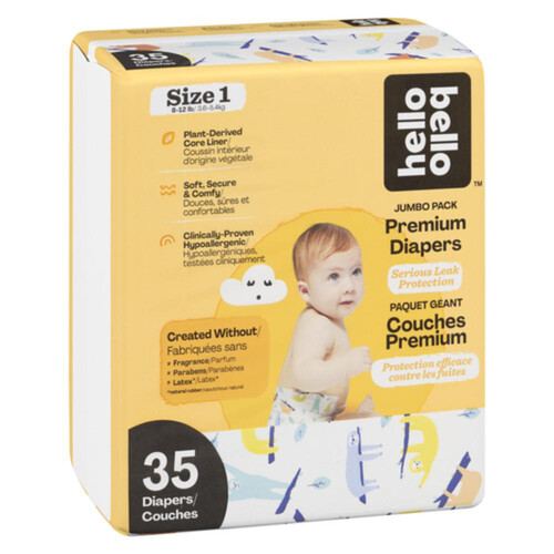 Hello Bello Diapers Sloth Print Jumbo Pack Size 1 35 Count