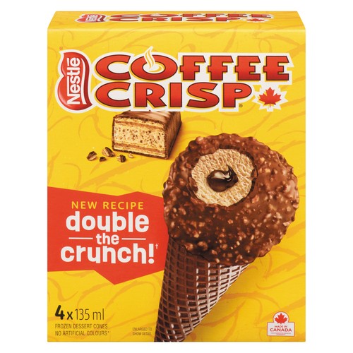 Coffee Crisp Cones Frozen Dessert 4 x 135 ml