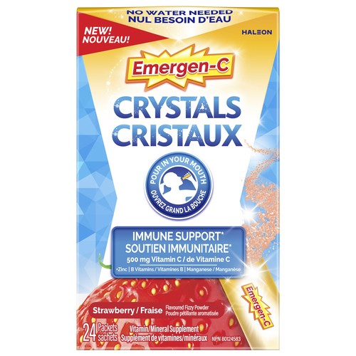 Emergen-C Crystals Vitamin & Mineral Supplement Strawberry 24 Packets