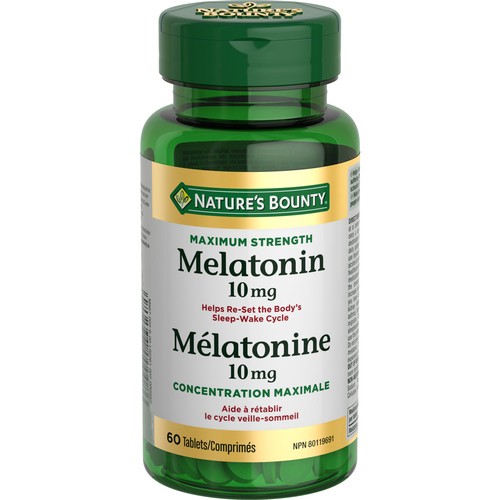Nature's Bounty Melatonin 10 mg Helps Reset Sleep Cycle 60 counts