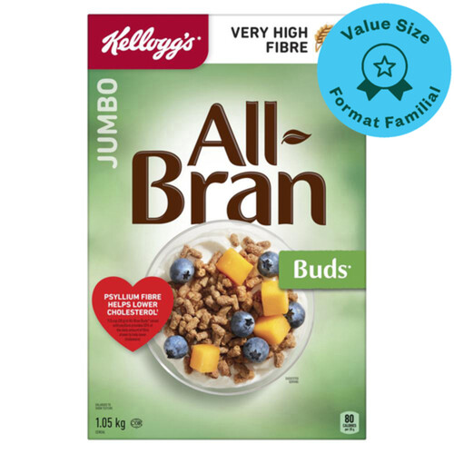 Kellogg's Cereal All Bran Buds Very High Source Of Fiber Value Size 1.05 kg