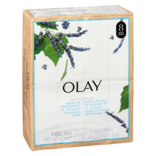 Olay Soap Bar Birch Water & Lavender 8 x 113 g