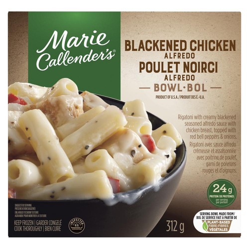 Marie Callender's Frozen Meal Bowl Blackened Chicken Alfredo 312 g