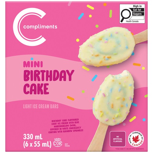 Compliments Ice Cream Bar Mini Birthday Cake 6 x 55 ml