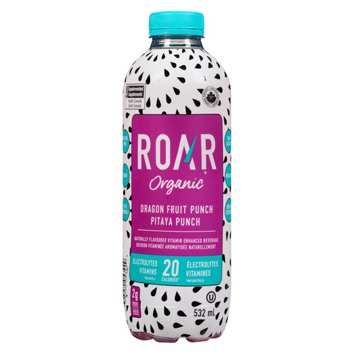 Roar Organic Vitamin Enhanced Beverage Dragon Fruit Punch 532 ml (bottle)