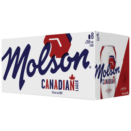 Molson Canadian Beer Lager 5% Alcohol 8 x 355 ml (cans)