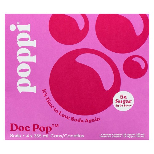 Poppi Soda Doc Pop 4 x 355 ml (cans)