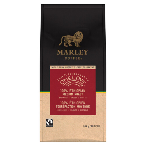 Marley Coffee Whole Bean Coffee One Love Medium Roast 284 g