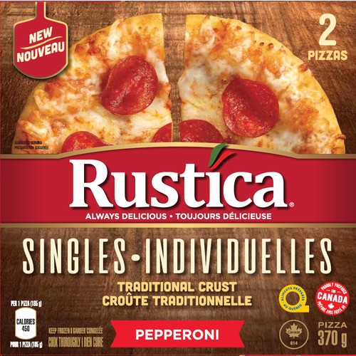 Rustica Frozen Pizza Singles Pepperoni 370 g