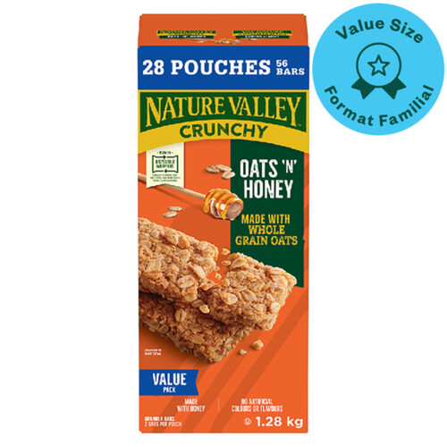 Nature Valley Granola Bars Crunchy Oats 'n Honey 28 Count 56 Bars 1.28 g