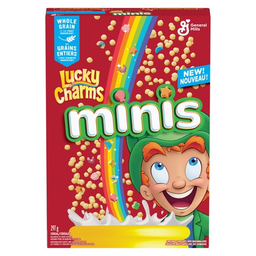 Lucky Charms Minis Cereal Sweetened Corn Puffs With Marshmallows 297 g