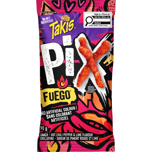 Takis Pix Fuego Corn Puff Snacks Hot Chili Pepper & Lime 90 g