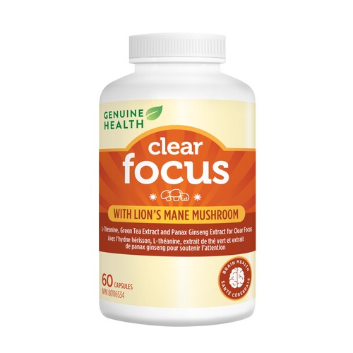 Genuine Health Clear Focus Capsules With Lion's Mane Mushroom 60 Count