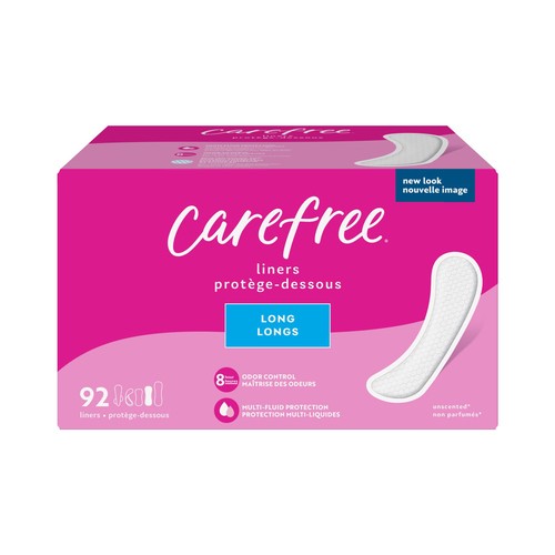 Carefree Panty Liners Long Unscented 92 Count